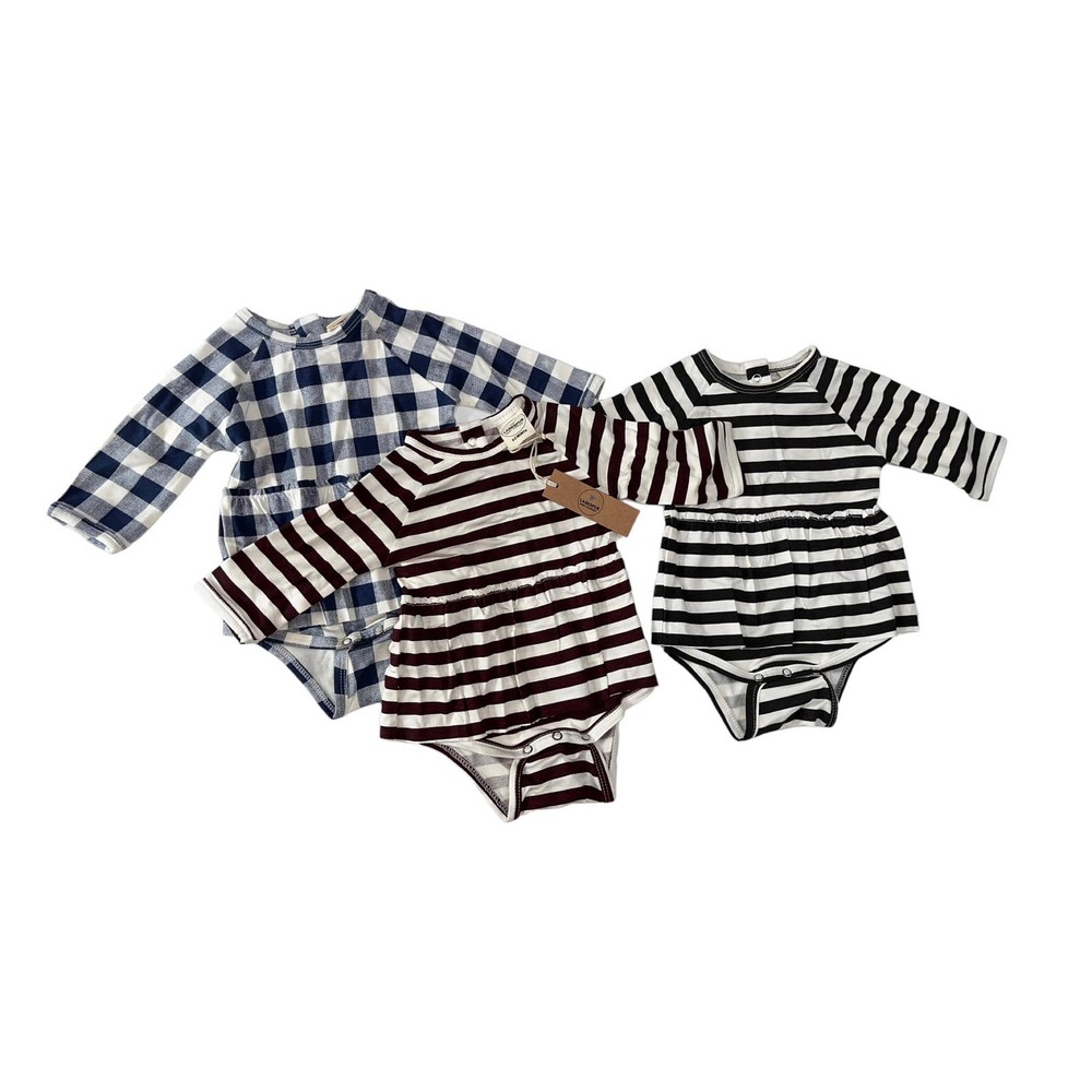 Larkspur Baby Company Bamboo Long Sleeve Skirted Bodysuits  0-3 Months NWT